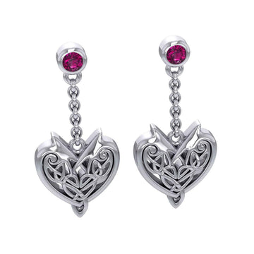Joyous Celtic Hearts Silver Earrings TER210 - Jewelry